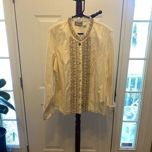VENTS D’ AILLEURS CREAM COLORED JACKET SIZE 18